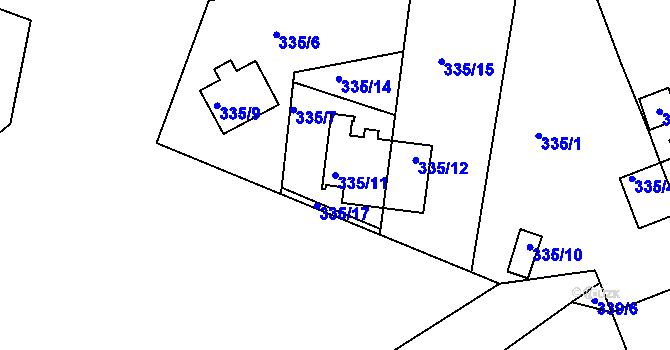 Parcela st. 335/11 v KÚ Lipno nad Vltavou, Katastrální mapa