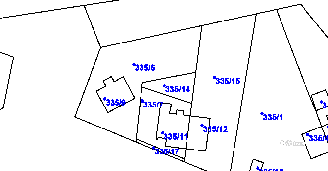 Parcela st. 335/14 v KÚ Lipno nad Vltavou, Katastrální mapa