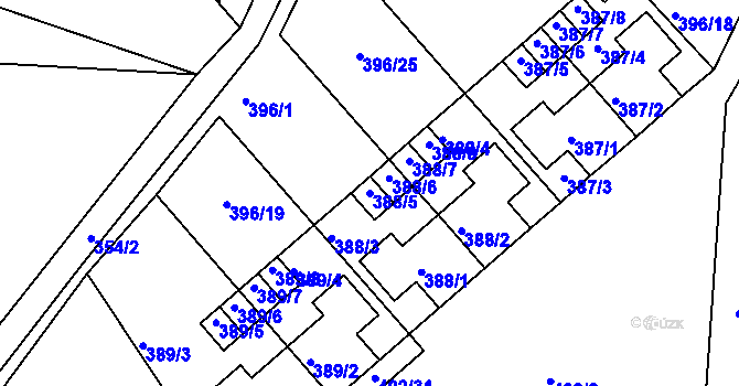 Parcela st. 388/5 v KÚ Lipno nad Vltavou, Katastrální mapa