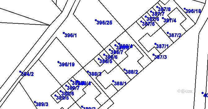 Parcela st. 388/6 v KÚ Lipno nad Vltavou, Katastrální mapa