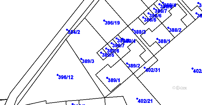 Parcela st. 389/5 v KÚ Lipno nad Vltavou, Katastrální mapa