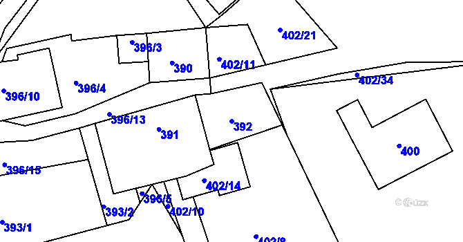 Parcela st. 392 v KÚ Lipno nad Vltavou, Katastrální mapa