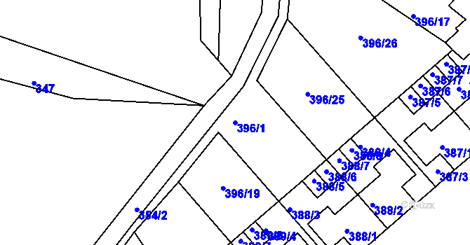 Parcela st. 396/1 v KÚ Lipno nad Vltavou, Katastrální mapa