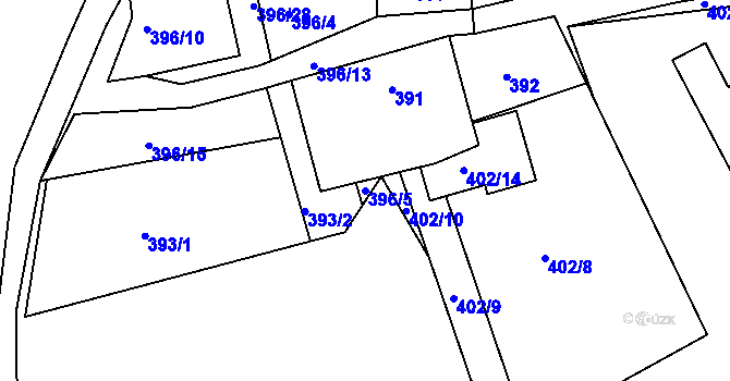 Parcela st. 396/5 v KÚ Lipno nad Vltavou, Katastrální mapa