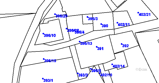 Parcela st. 396/13 v KÚ Lipno nad Vltavou, Katastrální mapa