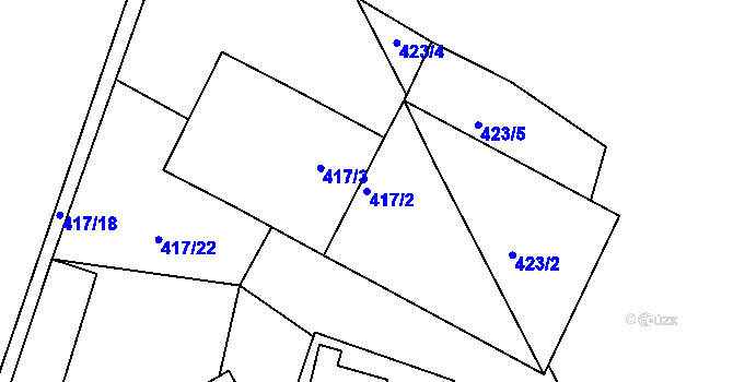 Parcela st. 417/2 v KÚ Lipno nad Vltavou, Katastrální mapa