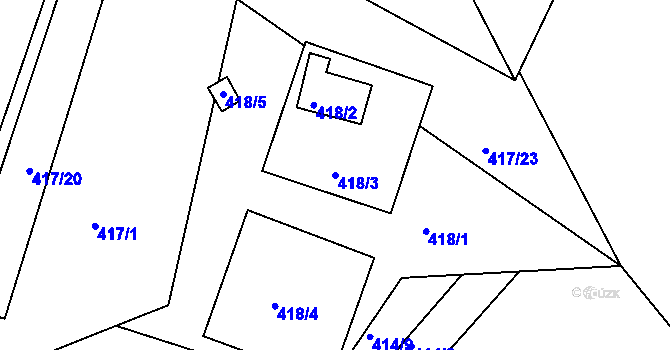 Parcela st. 418/3 v KÚ Lipno nad Vltavou, Katastrální mapa