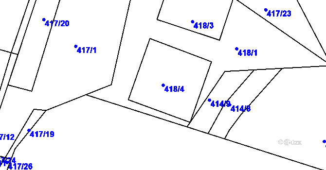 Parcela st. 418/4 v KÚ Lipno nad Vltavou, Katastrální mapa