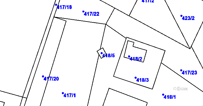 Parcela st. 418/5 v KÚ Lipno nad Vltavou, Katastrální mapa
