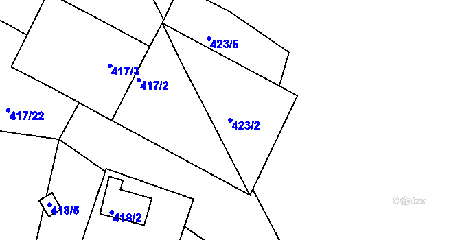 Parcela st. 423/2 v KÚ Lipno nad Vltavou, Katastrální mapa