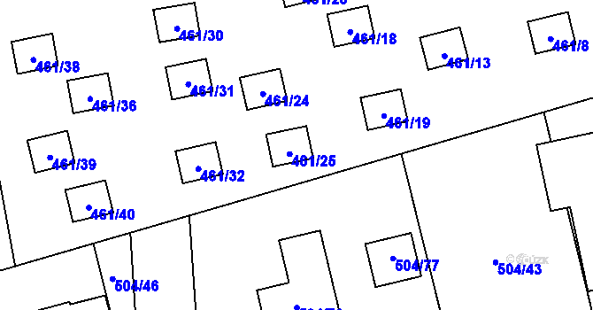 Parcela st. 461/25 v KÚ Lipno nad Vltavou, Katastrální mapa