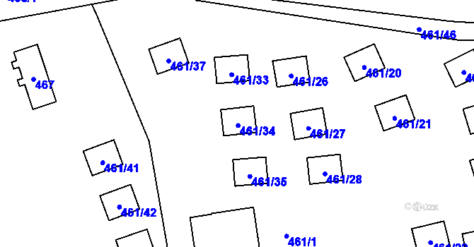 Parcela st. 461/34 v KÚ Lipno nad Vltavou, Katastrální mapa