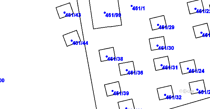 Parcela st. 461/38 v KÚ Lipno nad Vltavou, Katastrální mapa