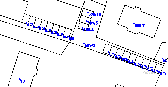 Parcela st. 509/3 v KÚ Lipno nad Vltavou, Katastrální mapa