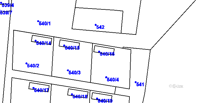 Parcela st. 540/16 v KÚ Lipno nad Vltavou, Katastrální mapa