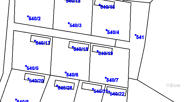 Parcela st. 540/19 v KÚ Lipno nad Vltavou, Katastrální mapa