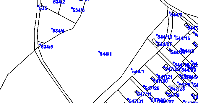 Parcela st. 544/1 v KÚ Lipno nad Vltavou, Katastrální mapa