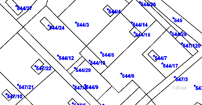 Parcela st. 544/5 v KÚ Lipno nad Vltavou, Katastrální mapa