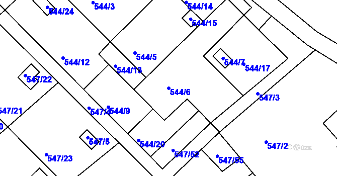 Parcela st. 544/6 v KÚ Lipno nad Vltavou, Katastrální mapa