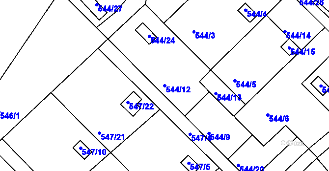 Parcela st. 544/12 v KÚ Lipno nad Vltavou, Katastrální mapa