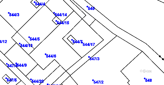 Parcela st. 544/17 v KÚ Lipno nad Vltavou, Katastrální mapa