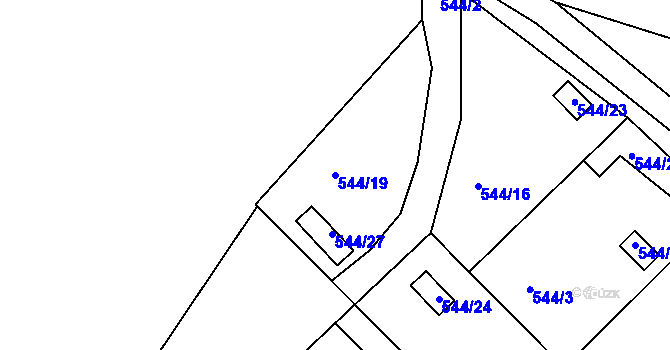 Parcela st. 544/19 v KÚ Lipno nad Vltavou, Katastrální mapa