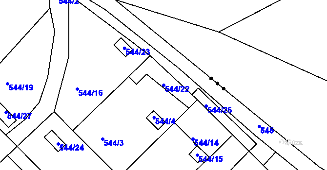 Parcela st. 544/22 v KÚ Lipno nad Vltavou, Katastrální mapa