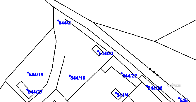 Parcela st. 544/23 v KÚ Lipno nad Vltavou, Katastrální mapa
