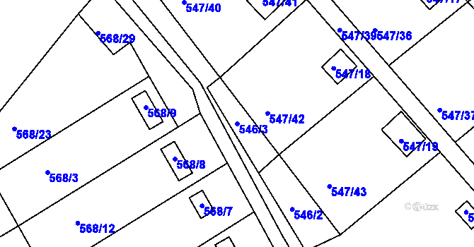 Parcela st. 546/3 v KÚ Lipno nad Vltavou, Katastrální mapa