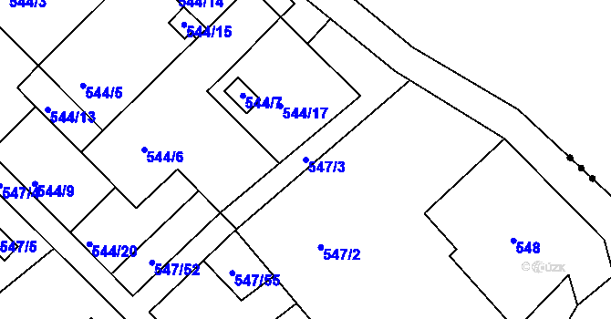 Parcela st. 547/3 v KÚ Lipno nad Vltavou, Katastrální mapa