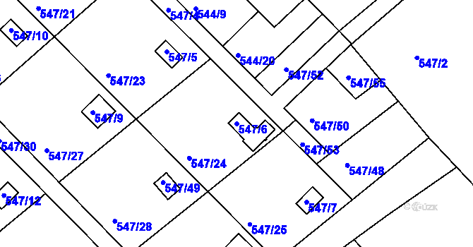 Parcela st. 547/6 v KÚ Lipno nad Vltavou, Katastrální mapa