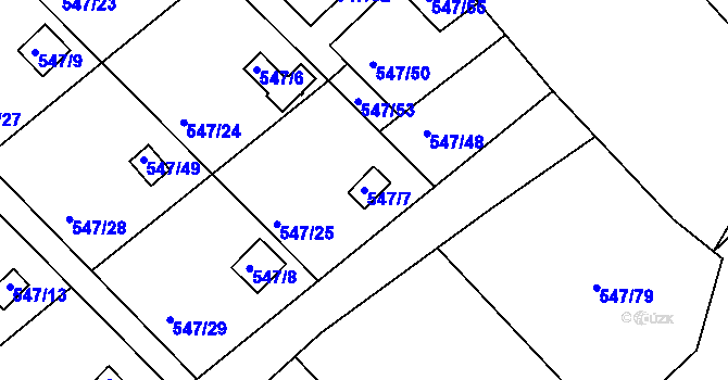 Parcela st. 547/7 v KÚ Lipno nad Vltavou, Katastrální mapa