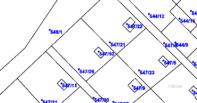 Parcela st. 547/10 v KÚ Lipno nad Vltavou, Katastrální mapa