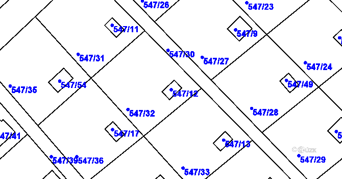 Parcela st. 547/12 v KÚ Lipno nad Vltavou, Katastrální mapa