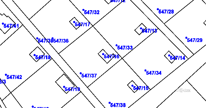 Parcela st. 547/16 v KÚ Lipno nad Vltavou, Katastrální mapa