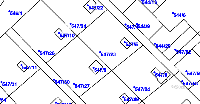 Parcela st. 547/23 v KÚ Lipno nad Vltavou, Katastrální mapa