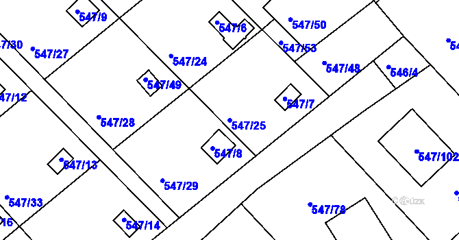 Parcela st. 547/25 v KÚ Lipno nad Vltavou, Katastrální mapa