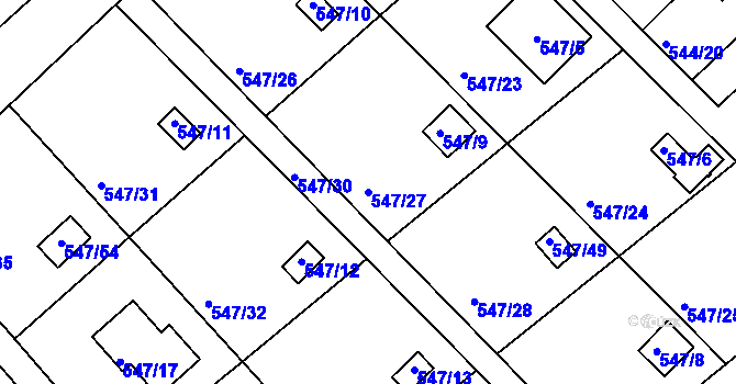 Parcela st. 547/27 v KÚ Lipno nad Vltavou, Katastrální mapa