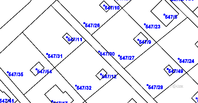 Parcela st. 547/30 v KÚ Lipno nad Vltavou, Katastrální mapa