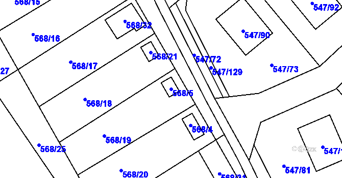 Parcela st. 568/5 v KÚ Lipno nad Vltavou, Katastrální mapa