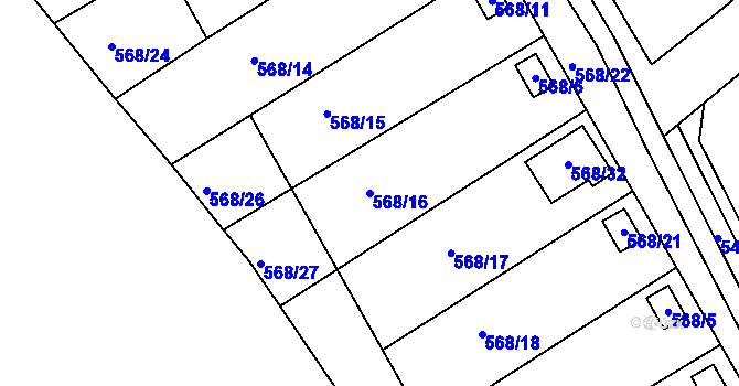 Parcela st. 568/16 v KÚ Lipno nad Vltavou, Katastrální mapa