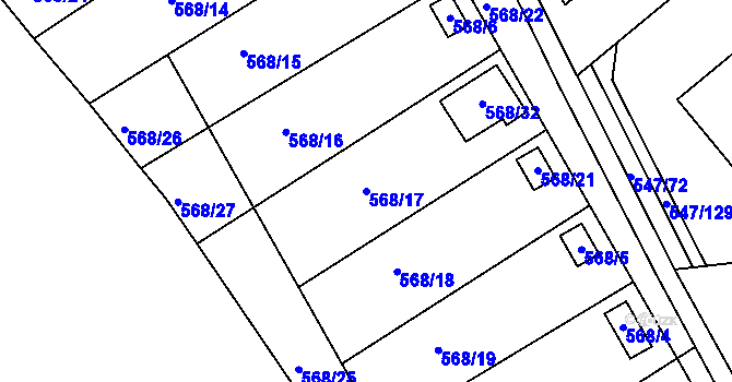 Parcela st. 568/17 v KÚ Lipno nad Vltavou, Katastrální mapa