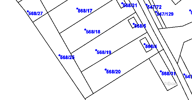 Parcela st. 568/19 v KÚ Lipno nad Vltavou, Katastrální mapa