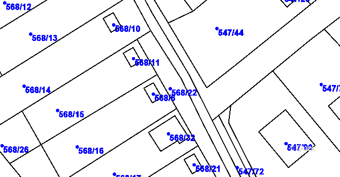 Parcela st. 568/22 v KÚ Lipno nad Vltavou, Katastrální mapa