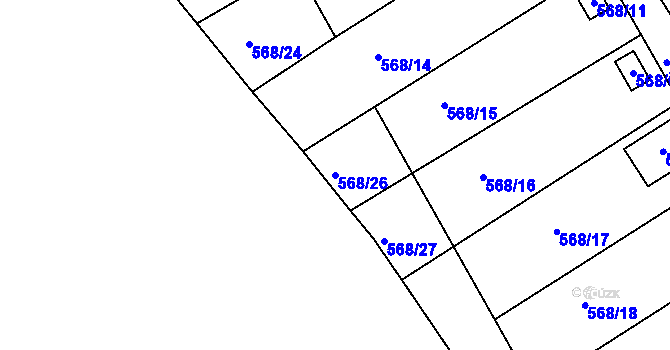 Parcela st. 568/26 v KÚ Lipno nad Vltavou, Katastrální mapa