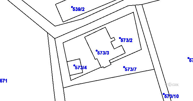 Parcela st. 573/3 v KÚ Lipno nad Vltavou, Katastrální mapa