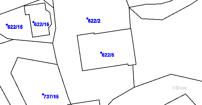 Parcela st. 622/5 v KÚ Lipno nad Vltavou, Katastrální mapa