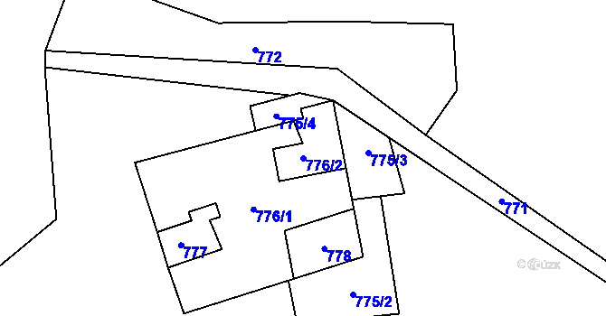 Parcela st. 776/2 v KÚ Lipno nad Vltavou, Katastrální mapa