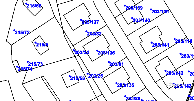 Parcela st. 203/136 v KÚ Lipno nad Vltavou, Katastrální mapa