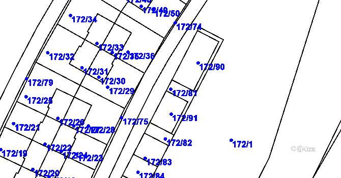 Parcela st. 172/81 v KÚ Lipno nad Vltavou, Katastrální mapa